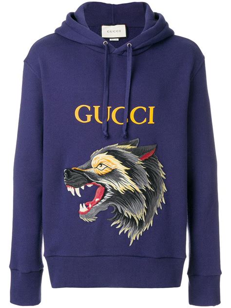 gucci black wolf hoodie|Men's Designer Luxury Hoodies .